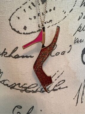 Kate Spade Charm Shoe Pendant with Long Gold Chain Necklace